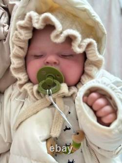19in Weighted Lifelike Reborn Doll Asleep Newborn Baby Handmade Art Figures Toys