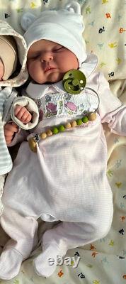 19in Weighted Lifelike Reborn Doll Asleep Newborn Baby Handmade Art Figures Toys