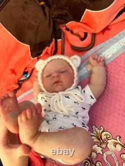 19in Weighted Lifelike Reborn Doll Asleep Newborn Baby Handmade Art Figures Toys