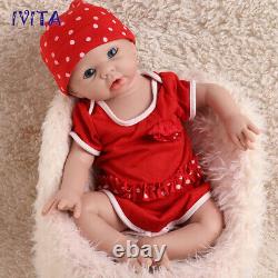 19inch Adorable Blue Eyes Girl Full Silicone Lifelike Reborn Baby Doll Infant