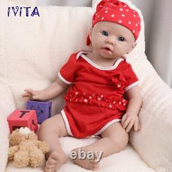 19inch Adorable Blue Eyes Girl Full Silicone Lifelike Reborn Baby Doll Infant