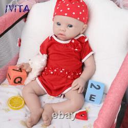 19inch Adorable Blue Eyes Girl Full Silicone Lifelike Reborn Baby Doll Infant