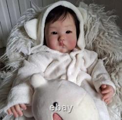 19inch Finished Reborn Doll Newborn Baby Boy Girl Rooted Hair Realistic Toy Gift