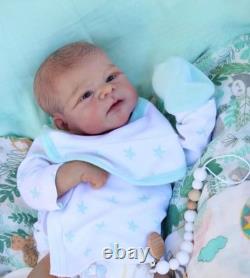 19inch Fully Assembled Newborn Baby Reborn Doll Painted Hair Handmade DIY Gifts