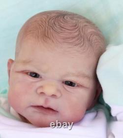 19inch Fully Assembled Newborn Baby Reborn Doll Painted Hair Handmade DIY Gifts
