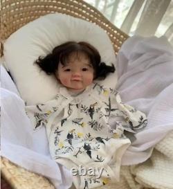 19inch Weighted Reborn Baby Doll Artist Painted Girl Hand-Rooted Hair Xmas Gift
