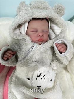 19inch Weighted Reborn Baby Dolls Realistic Hand Rooted Mohair Newborn Boy Gift