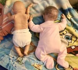 2 Realistic Reborn Baby Dolls Real Soft Silicone Vinyl Newborn Both 17