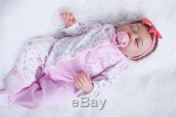 20 100% Handmade Girl doll Reborn Doll Newborn Lifelike Soft Vinyl silicone