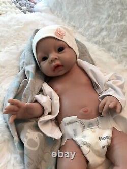 20 Full Body Silicone Reborn Baby Boy 6.8 lbs Newborn Doll Soft Blue Eyes Gift