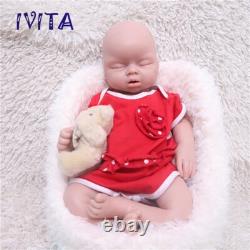 20'' IVITA Eyes Closed Silicone Reborn Doll Handmade Baby Girl Mouth Open