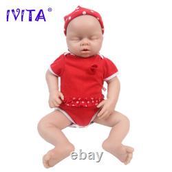 20'' IVITA Eyes Closed Silicone Reborn Doll Handmade Baby Girl Mouth Open
