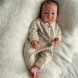 20 Real Newborn Finished Reborn Baby Doll Rooted Hair Cloth Body Handmade Gift