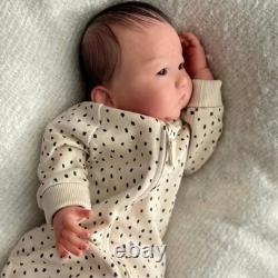 20 Real Newborn Finished Reborn Baby Doll Rooted Hair Cloth Body Handmade Gift