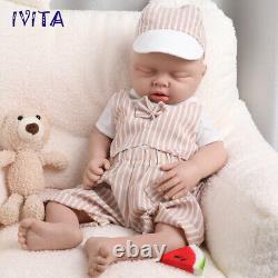 20 Sleeping Boy Reborn Baby Doll Newborn Full Body Silicone Xmas Gifts IVITA