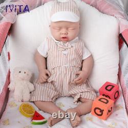 20 Sleeping Boy Reborn Baby Doll Newborn Full Body Silicone Xmas Gifts IVITA