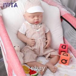 20 Sleeping Boy Reborn Baby Doll Newborn Full Body Silicone Xmas Gifts IVITA