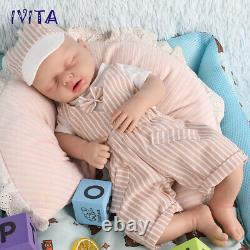 20 Sleeping Boy Reborn Baby Doll Newborn Full Body Silicone Xmas Gifts IVITA