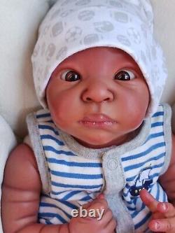 20 biracial cute reborn baby doll booboo baby open eyes bald boy or girl