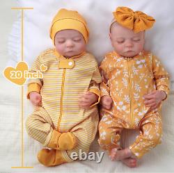 20 inch Lifelike Reborn Baby Dolls Twins Realistic Newborn Baby Boy Girl Dolls