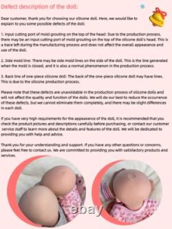 20in Open Mouth Full Body Soft Solid Silicone Baby Girl Dolls Hand-rooted Mohair