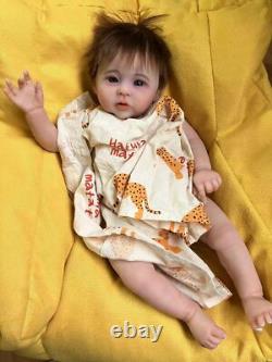 20inch Weighted Finished Reborn Baby Dolls Raven Hand Rooted Hair Boy Girl Gifts