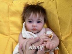 20inch Weighted Finished Reborn Baby Dolls Raven Hand Rooted Hair Boy Girl Gifts