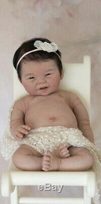 21 Full Body Solid Silicone Asian Baby Girl Doll AHN