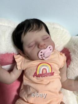 21inch Artist Painted Reborn Baby Doll Erica Hand-Rooted Mohair Finished DIY Toy