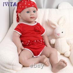 21inch Big Baby Blue Eyes Girl Doll Full Body Silicone Reborn Baby Doll Prematur