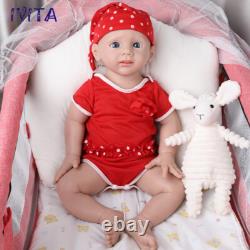 21inch Big Baby Blue Eyes Girl Doll Full Body Silicone Reborn Baby Doll Prematur