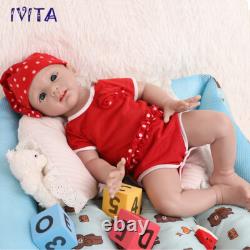 21inch Big Baby Blue Eyes Girl Doll Full Body Silicone Reborn Baby Doll Prematur
