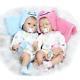 22 A Pair of TWINS Reborn Babies cute Dolls silicone Vinyl Handmade Realistic
