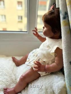 22 Dark Skin Girl Reborn Baby Doll Rooted Hair African Toddler Weighted DIY Toy