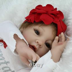 22'' Girl Reborn Baby Dolls Vinyl Silicone Realistic Toddler Newborn Doll Toys