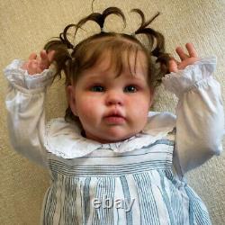 22 Handmade Reborn Baby Dolls Rooted Hair Realistic Toddler Girl Ellie Toy GIFT