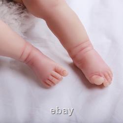 22 Handmake Full Solid Silicone 4.7KG Reborn Girl Baby Dolls Realistic Newborn