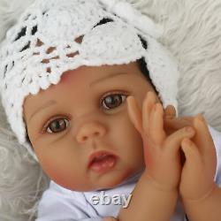 22 Lifelike Baby Girl Vinyl Silicone Reborn Doll Black Skin Newborn Baby Dolls