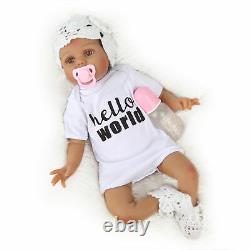 22 Lifelike Baby Girl Vinyl Silicone Reborn Doll Black Skin Newborn Baby Dolls