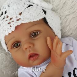 22 Lifelike Baby Girl Vinyl Silicone Reborn Doll Black Skin Newborn Baby Dolls