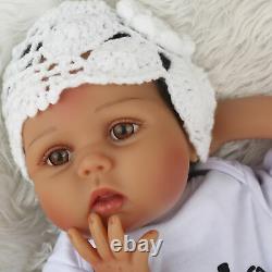 22 Lifelike Baby Girl Vinyl Silicone Reborn Doll Black Skin Newborn Baby Dolls