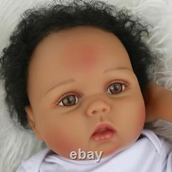 22 Lifelike Baby Girl Vinyl Silicone Reborn Doll Black Skin Newborn Baby Dolls