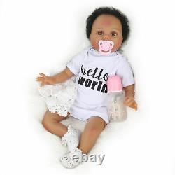 22 Lifelike Baby Girl Vinyl Silicone Reborn Doll Black Skin Newborn Baby Dolls