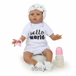 22 Lifelike Baby Girl Vinyl Silicone Reborn Doll Black Skin Newborn Baby Dolls