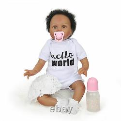 22 Lifelike Baby Girl Vinyl Silicone Reborn Doll Black Skin Newborn Baby Dolls