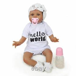 22 Lifelike Baby Girl Vinyl Silicone Reborn Doll Black Skin Newborn Baby Dolls