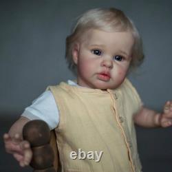 22 Painted Reborn Baby Doll Lifelike Toddler Boy Short Hair with Cloth Body Toy