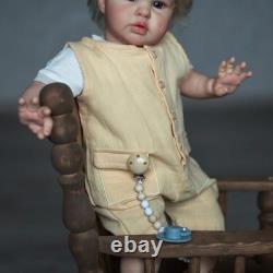 22 Painted Reborn Baby Doll Lifelike Toddler Boy Short Hair with Cloth Body Toy
