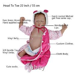 22'' Reborn Baby Dolls Handmade Lifelike Newborn Silicone Vinyl Belly Doll Gifts