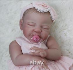22 Sleeping Girl Vinyl Body Lifelike Handmade Realistic Reborn Baby Dolls Toy